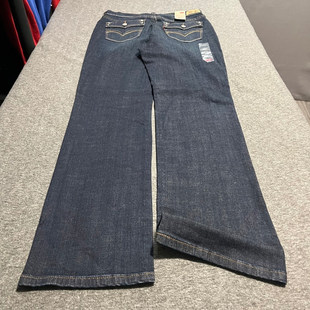 Levis 505 Straight Leg Jeans Womens 6 Medium Dark Wash Mid Rise Flap Pocket NEW